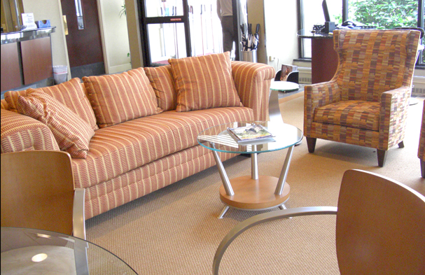 Chicago's Midway Airport lobby for Atlantic Aviation, where we reinvented the space and created a new entryway. 