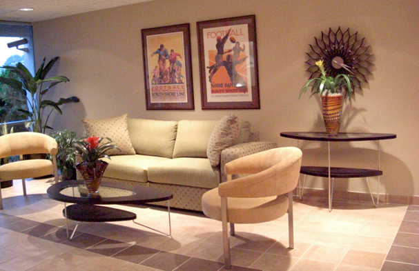 This was a renovation for Atlantic Aviation in South Bend, which changed the flow of traffic and added a new entrance seating area.