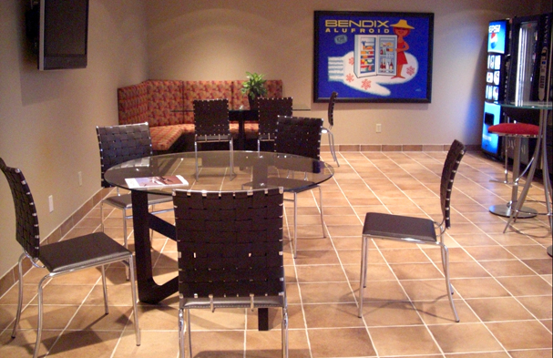 This was a renovation for Atlantic Aviation in South Bend, which changed the flow of traffic and added a new entrance seating area.