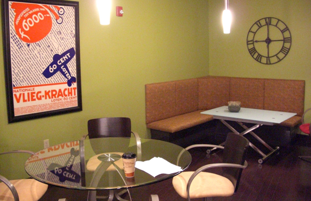 The goal for the Cleveland Jet Center lobby was to make a small space intimate while having very limited space to work with.