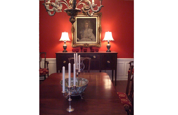 Inspired by the antique collection of the homeowners, all of the antique furniture is circa mid 19th Century to early 20th century. 