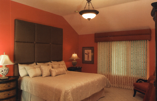 This is an upholstered headboard that was manufactured to complement the furniture which the owners had and wanted updated.
